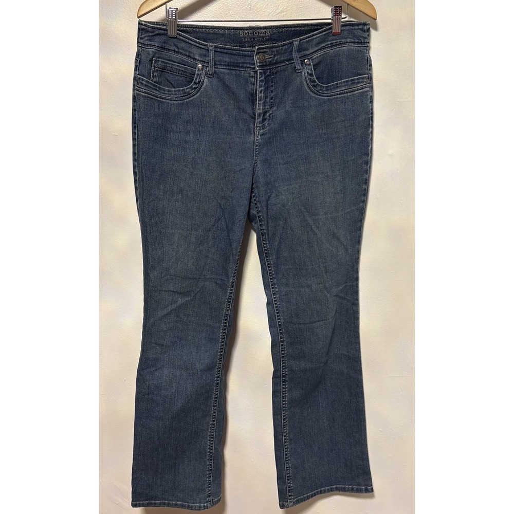Sonoma Life + Style Mid Rise Demi Bootcut Women's Size 14 Blue Denim Jeans